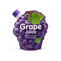Sachets d'emballage en plastique pour jus de fruits avec bec verseur, forme découpée sur mesure (orange, mangue, pomme, raisin, pêche), sans BPA, qualité alimentaire, pour enfants, OEM