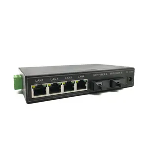 OEM 4 + 2 Port Gigabit Network Ethernet PoE Switch 48V 10/1000M industrielle media konverter fiber optic poe schalter