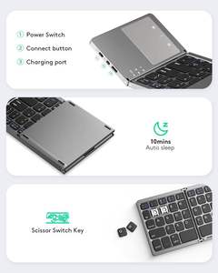Clavier pliable Ce Rohs avec pavé tactile, clavier pliable sans fil Bluetooth, souris et clavier pour Apple - Product Image 6