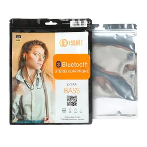 Custom Waterproof Three Side Seal Plastic Bag Cellphone Data Line Earphone Cable Electronic Products Packaging Ziplock Mylar Bag