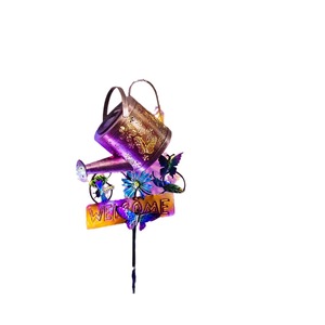 Solar Watering Can Garden <b>Light</b> With Welcome <b>Sign</b> LED Solar Powered Outdoor Decorative Stake <b>Light</b> - Product Image 5
