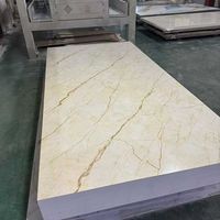 Lámina de PVC con Diseño de Mármol UV1220*2440mm, 3mm de Grosor, Alto Brillo, Resistente al Fuego, Garantía de 3 Años, Impermeable para Exteriores, Moderna, para Comercios, Hogares y Baños