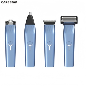 ชุดอุปกรณ์กรูมมิ่งสำหรับผู้ชายแบบมัลติฟังก์ชั่น 4-in-1 รุ่นใช้งานหนัก, เครื่องตัดแต่งขนและโกนหนวดไร้สายคุณภาพสูงพร้อม<span class=keywords><strong>ไฟ</strong></span> LED และสายชาร์จแบบ Type-C - Product Image 1