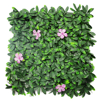 50*50CM dinding rumput PE pernikahan rumah daun hijau Panel rumput dinding bunga buatan putih