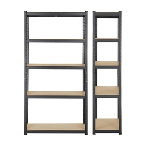 Coin noir 5 niveaux <span class=keywords><strong>Garage</strong></span> Heavy Duty Boltless Storage Racks Étagère Métal Galvanisé Étagère En Acier pour <span class=keywords><strong>Garage</strong></span> - Product Image 1