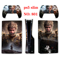 Autocollants en vinyle pour jeux vidéo Myth Wukong pour PS5 Slim, autocollants pour console Myth Wukong pour PS5, accessoires de jeu pour PS5 Slim