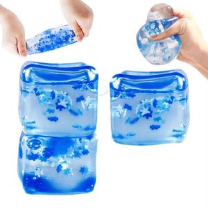 Jouet sensoriel super solide unisexe à presser pour enfants de 3 ans et plus, couleurs assorties - Cubes de glace bleus en maltose, anti-stress, toujours réutilisable - Product Image 1