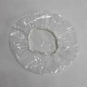 Bonnet de douche jetable transparent en PE épaissi, grande taille, pour hôtel, salon de coiffure, coloration des cheveux - Product Image 1