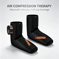Masajeador de pies por compresión de aire OEM/ODM con compresa caliente, ajustable, tipo bota, pantalla digital, masaje por amasamiento temporizado, ABS