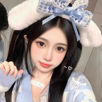 Accessoires mignons en peluche à grandes oreilles, adorable dessin animé Cinnamoroll Melody Dog, dentelle rose, nœud papillon doux, bandeau pour se laver le visage, bandeau pour femme