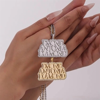 Collar con Colgante Personalizado de Acero Inoxidable con Zirconia, Estilo Hip-Hop, Regalo para el Día de San Valentín, Certificación CE
