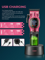 Tondeuse à cheveux professionnelle VGR V-886 S2 avec lame en céramique, moteur 9000 tr/min, sans fil, pour coiffeurs et barbiers