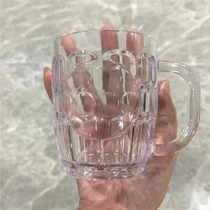 แก้วพลาสติกใสแบบมีหูจับ ปรับแต่งโลโก้ได้ ใช้ซ้ำได้ เหมาะสำหรับดื่มเบียร์ ขนาดใหญ่ ใช้ในงานปาร์ตี้ บาร์ บ้าน โรงแรม - Product Image 1