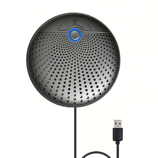 Desktop Conference Microphone USB Speakerphone AI Noise Cancelling 360 Omnidirectional Sound Pickup for Online Meeting