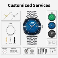 Maßgefertigte Uhr MOQ 50 Stück Herren Automatische Mechanische Armbanduhr Einfaches 45MM Zifferblatt 100M Wasserdicht Edelstahlband Reloj Uhren