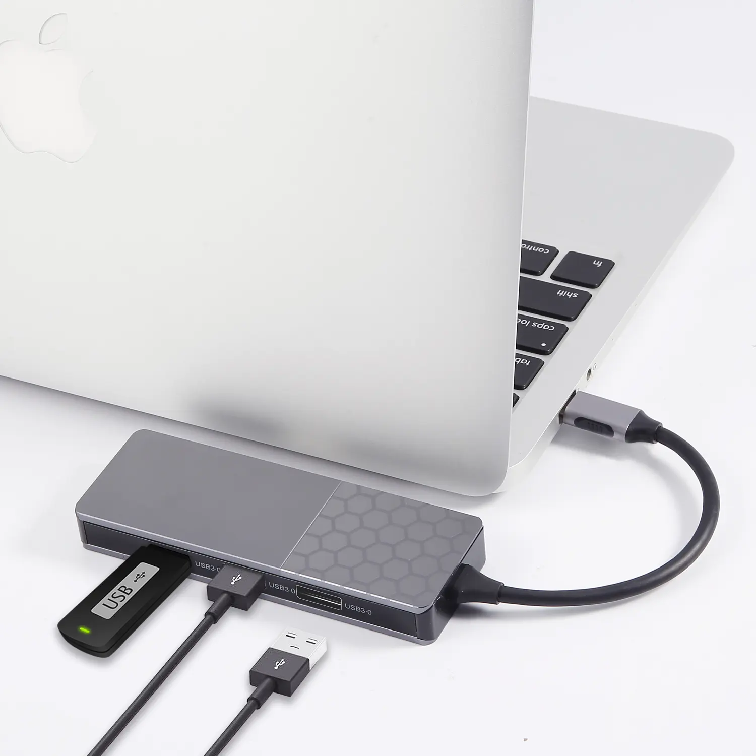 محطة منافذ توصيل من النوع C 7 في 1 USB3.0 HDMI 4K30Hz PD SD TF محطة منافذ توصيل USB لجهاز Macbook Pro