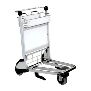 Best selling three-wheeled airport trolley standard custom airport stainless steel luggage cart