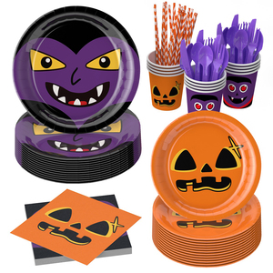 Vaisselle jetable écologique pour <span class=keywords><strong>Halloween</strong></span>, très demandée, gobelets et assiettes en papier pour fête d'horreur avec livraison rapide - Product Image 6