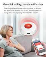 AGSHOME Tuya WiFi Smart SOS Bouton d'appel Wireless Caregiver Pager Phone Alert Transmitter Emergency Rechargeable Battery Kids