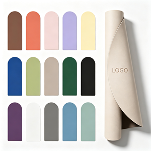 เสื่อโยคะรูปวงรีพิมพ์โลโก้ตามสั่ง สีเบจธรรมชาติ ผลิตจาก PU เป็นมิตรต่อสิ่งแวดล้อม ป้องกันการลื่นไถล ทำจากยาง PU - Product Image 1