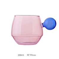Ensemble de tasse à café et soucoupe en verre de haute qualité 56H Designer, luxe léger avec soucoupe, accessoire exquis pour le thé de l'après-midi à la britannique