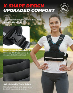 Gilet lesté ajustable pour femmes, confortable, col en U, avec 6 poids amovibles, poche de rangement et bandes réfléchissantes - Product Image 1