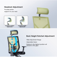 Chaise de bureau pivotante ergonomique moderne pour jeux sur ordinateur, robuste, en maille, avec fonctions réglables
