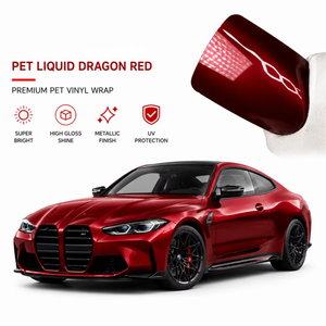 PET Dragon Red Color Change <b>Vinyl</b> High Quality 7.5mil PET Anti Scratch Self Healing Red Body Car <b>Wrap</b> Film - Product Image 1