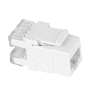 หัวต่อสายเคเบิล Cat5E Keystone UTP แบบไม่ต้องใช้เครื่องมือ 180 องศา RJ45 แบบไม่มีฉนวนป้องกัน 8P8C สำหรับพอร์ตเครือข่าย T568A/B พร้อมรหัสสี ขนาดสาย 22-26 AWG - Product Image 2