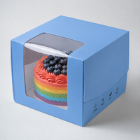 Boîte à gâteau personnalisée avec logo pour anniversaire, emballage en carton pour cupcakes, pâtisseries, boulangerie, boîte à gâteau en papier avec poignée et fenêtre
