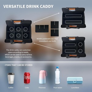 Foldable Coffee Cup Holder 4-7 Compartments Nylon Car Organizer Trunk Storage - Product Image 5