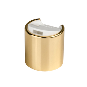Capuchon de disque en plastique doré et blanc brillant avec couvercle métallique 24/410 - Product Image 1