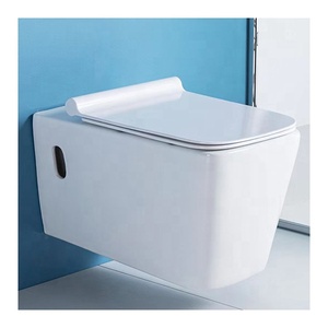 Ensemble de salle de bain, articles sanitaires, WC, WC suspendu avec réservoir d'eau encastré, toilette murale - Product Image 2