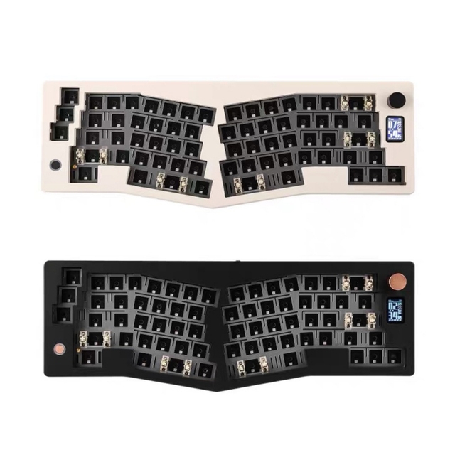 Alice Ergonomic 87 Keys Mechanical Keyboard Kit Customized Gasket Construction Color Screen Tri-Mode Keyboard Kit