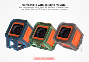 กล้องแอคชั่น RunCam 5 Mini สำหรับโดรนแข่ง RC บันทึกวิดีโอ 4K HD มุมมอง 145 องศา รองรับ NTSC/PAL ปรับเปลี่ยนได้ 16:9/4:3 สีส้ม - Product Image 6