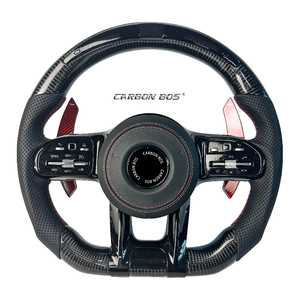 Adecuado para <span class=keywords><strong>mercedes</strong></span>-<span class=keywords><strong>benz</strong></span> a B <span class=keywords><strong>C</strong></span> E CLASS GLS 809 <span class=keywords><strong>AMG</strong></span> E300 C300 GLC <span class=keywords><strong>43</strong></span> 63S W204 W212 X176 volante de coche de fibra de carbono - Product Image 2