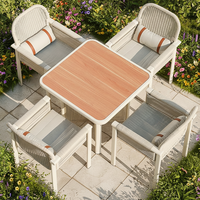 Ensemble table et chaises Meiqi Outdoor, léger et moderne, résistant aux intempéries, structure en alliage d'aluminium, mobilier de patio résistant aux intempéries