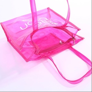 Hot Selling Jelly Transparent Clear Stadium <strong>Bag</strong> <strong>Large</strong> Capacity Colorful Waterproof PVC Plastic Vinyl Candy Tote <strong>Bag</strong> <strong>Cosmetic</strong> <strong>Bag</strong> - Product Image 5
