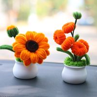 Handgemaakte Twist Stick Lotus Bonsai Mini Kunststof Kunstbloem Gepotte Plant Auto Dashboard Bureau Kerstcadeau Decoratie