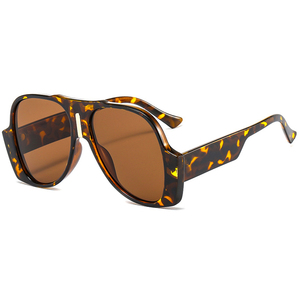 ADE WU OT9113 moda retrò occhiali Punk oversize da uomo grande montatura sfumata occhiali da sole leopardati pilota - Product Image 3