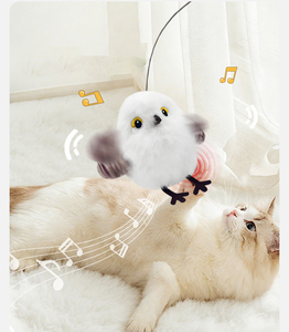 Shake Bird Electric Cat Toy-Sound-producer realistico uccello che intrattiene automaticamente il bastoncino di gatto svolazzante piccolo grasso - Product Image 4
