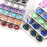 Hoge Kwaliteit K9 Glas Drop Shape Gekleurde Steen Naaien Op Steentjes Voor Sieraden Maken