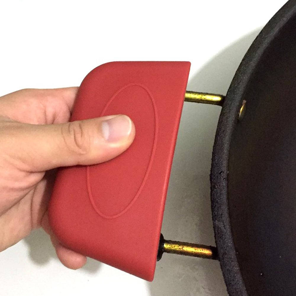 Porte-poignée de coins de pot de grande taille rouge