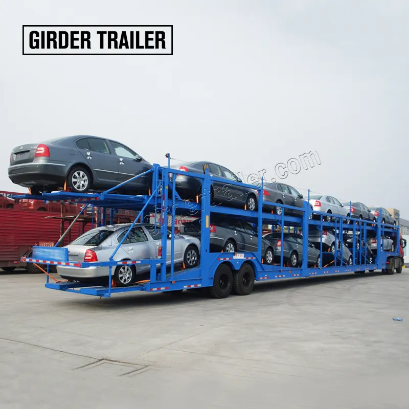 Semi car carrier trailer 2 axle double stack auto transport trucks for sale 10 12 car hauler