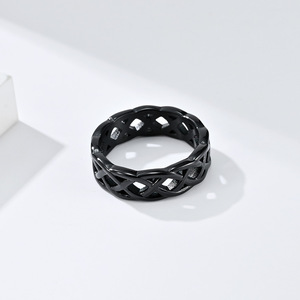 Cross-border personalized Celtic eternal woven knot <b>titanium</b> steel <b>ring</b>, openwork unisex jewelry - Product Image 2