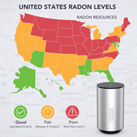 Moniteur intelligent de radon WiFi contrôlé par application, système de détection de gaz de qualité de l'air intérieur sans fil avec alerte intelligente personnalisée