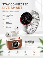 Reloj Inteligente Unisex WT10 Redondo con Auriculares TWS Integrados, Correas Dobles, Más de 100 Modos Deportivos, Monitoreo de Salud, Respuesta y Videollamadas