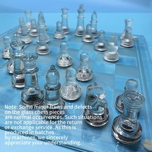 売れ筋高級すりガラスクリスタルチェスセット20 * 20cmチェスボード50mmチェスピース手作り - Product Image 6