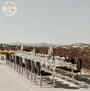 Fabbrica su misura rettangolo di cristallo trasparente rotonda banchetto festa Diner acrilico tavolo di nozze per la decorazione di eventi - Product Image 3