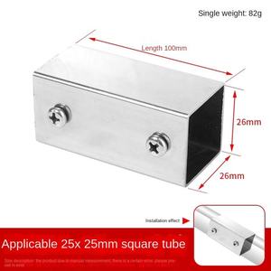 Connecteur mobile et fixe moderne et durable en acier inoxydable de 25 mm pour tube carré - Product Image 4